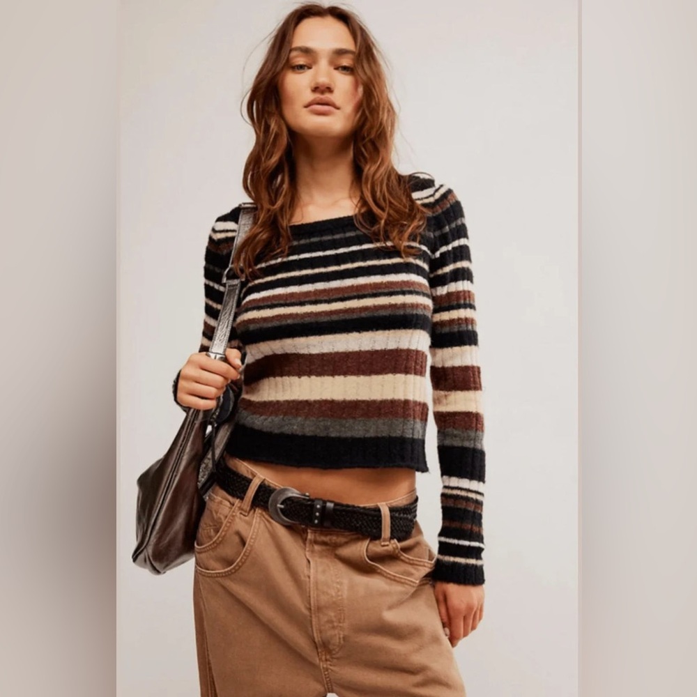 Free People Lumen Stripe Pullover NWT